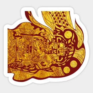 golden maya traveller pattern ecopop Sticker